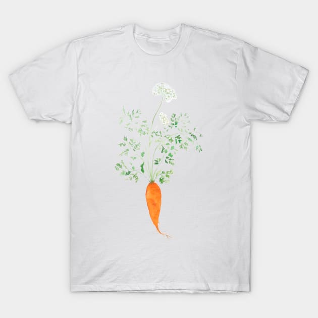 orange carrot watercolor T-Shirt by colorandcolor